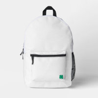 Lucky 4 Leaf Irish Kleber weißen Rucksack