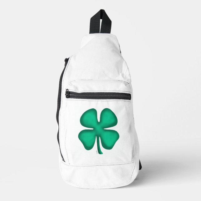 Lucky 4 Leaf Irish Kleber weißen Rucksack (Vorderseite)