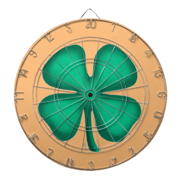 Lucky 4 Leaf Irish Klee als Dartboard Dartscheibe (vorne)