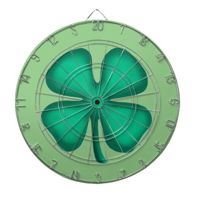 Lucky 4 Leaf Irish Klee grüne Tafel Dartscheibe (vorne)