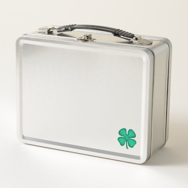 Lucky 4 Leaf Irish Klee rostfrei stl lunchbox (Vorderseite)