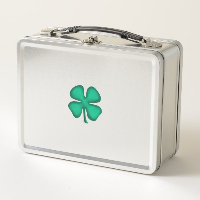 Lucky 4 Leaf Irish Klee rostfrei stl lunchbox (Vorderseite)