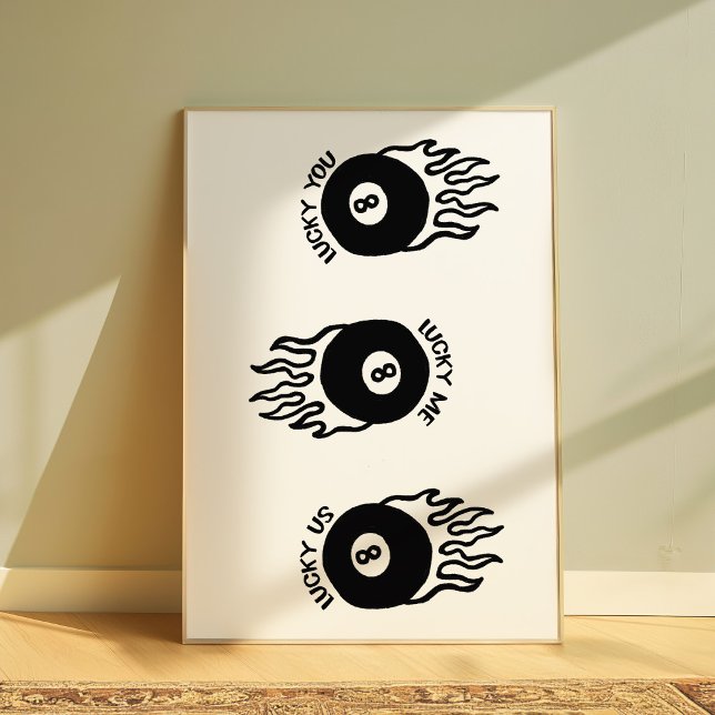 Lucky 8 Ball | Retro-Pool-Billard-Wandposter Poster (Von Creator hochgeladen)