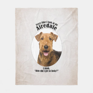 Lucky Airedale Fleecedecke