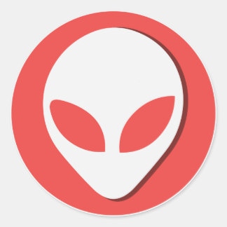 Lucky Alien (rot) Runder Aufkleber