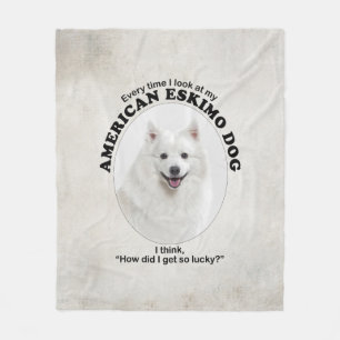 Lucky American Eskimo Dog Fleecedecke