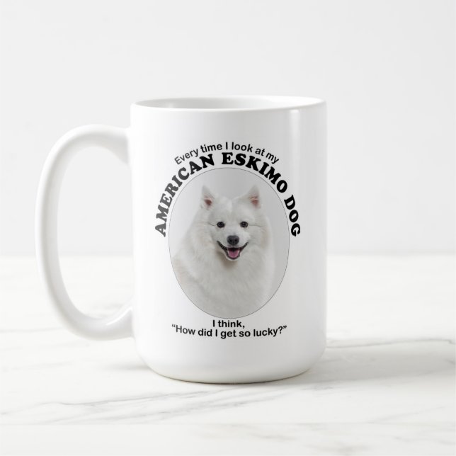 Lucky American Eskimo Dog Kaffeetasse (Links)