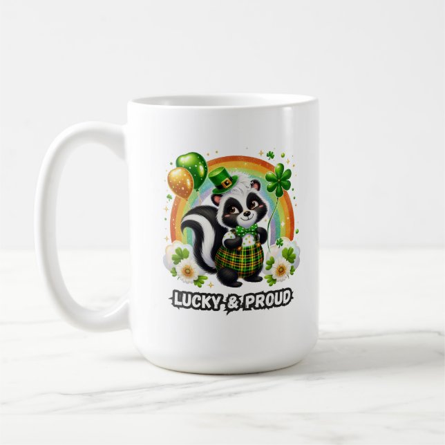 Lucky and Proud Shamrock Skunk Kaffeetasse (Links)