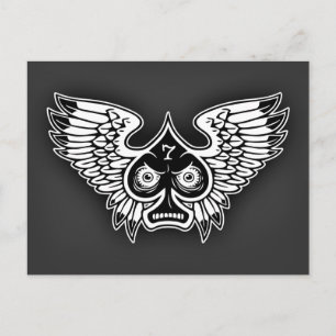 Lucky Angry Winged Spade #7 Postkarte