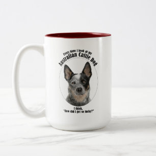 Lucky Australian Cattle Dog Zweifarbige Tasse