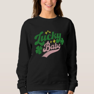 Lucky Babe Lucky C Groovy Shamrock Irischer St. Pa Sweatshirt