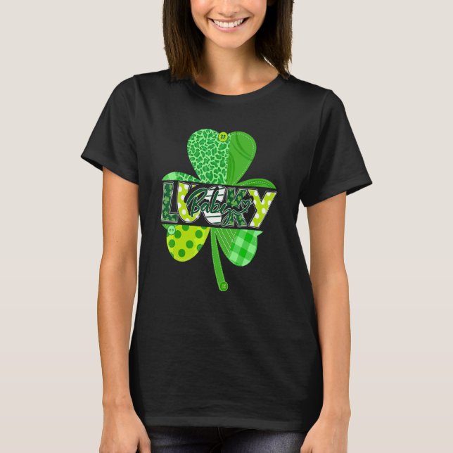 Lucky Baby Boy Girl St Patricks Day Irish Kleeblat T-Shirt (Vorderseite)