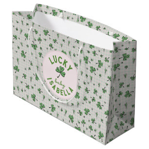 Lucky Baby Pink und Green St Paddys Große Geschenktüte