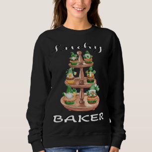 Lucky Baker Gnomes Cupcakes Design Irish Symbols A Sweatshirt