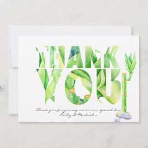 Lucky Bamboo DANK YOU Green Watercolor Dankeskarte