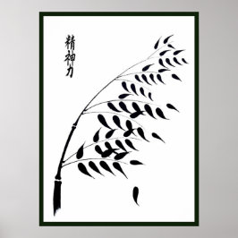 Lucky Bamboo drucken japanisches Kanji Spirituelle Poster