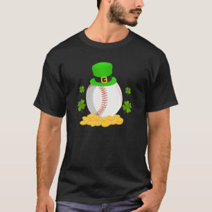 Lucky Baseball Leprechaun Hat Pile Golden Coins II T-Shirt