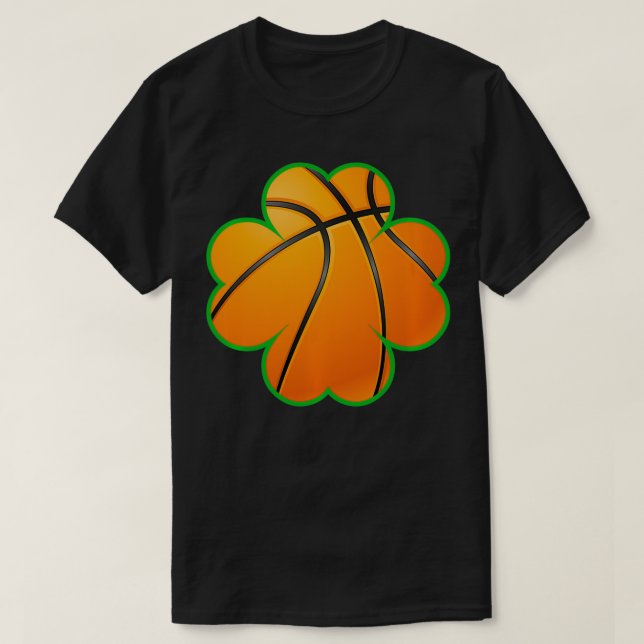 Lucky basketball clover, St Patrick's and college  T-Shirt (Design vorne)