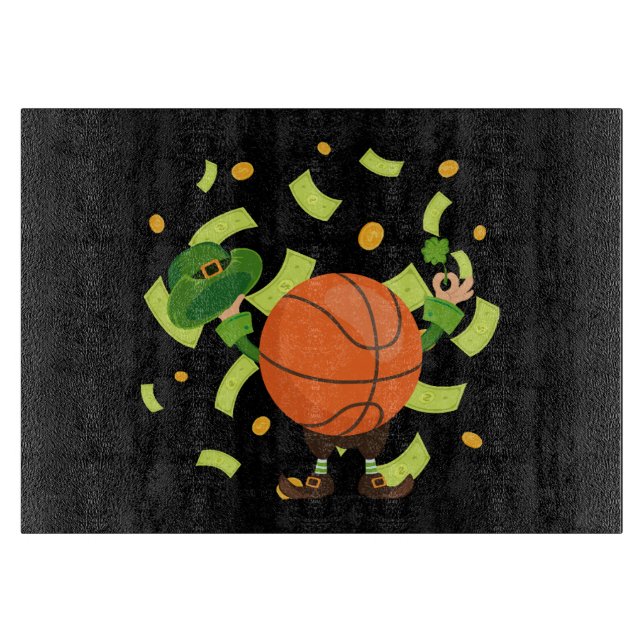 Lucky Basketball Happy Patrick's Day Schneidebrett (Vorderseite)