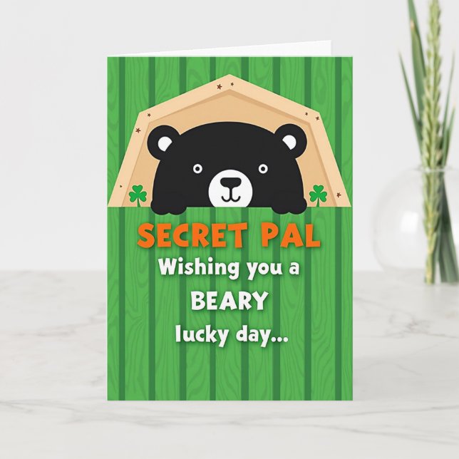 Lucky Beary Secret Pal Karte (Vorderseite)