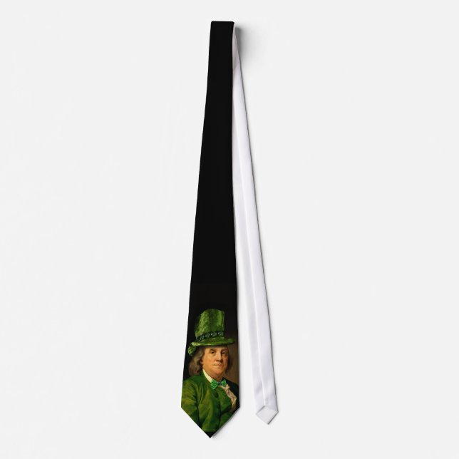 Lucky Ben Franklin St. Patrick's Day Krawatte (Vorderseite)