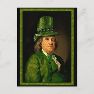 Lucky Ben Franklin St. Patrick's Day Postkarte