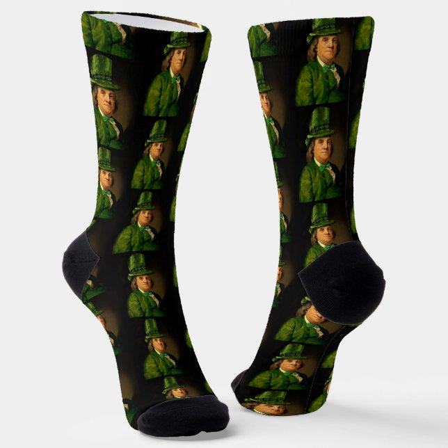Lucky Ben Franklin St. Patrick's Day Socken (Gewinkelt)