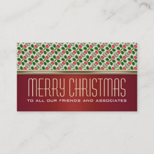 Lucky Berry Pattern Holiday Greetings Mini Cards Visitenkarte