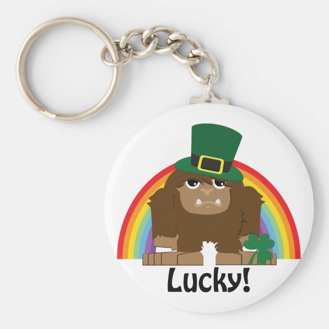 Lucky Bigfoot Leprechaun Schlüsselanhänger (Vorne)