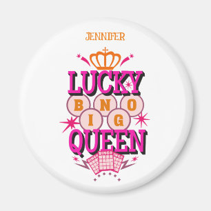 Lucky Bingo Queen /editierbarer Name Magnet