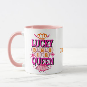Lucky Bingo Queen /editierbarer Name Tasse