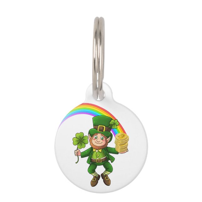 Lucky Bitcoin Rainbow Leprechaun Haustiermarke (Vorderseite)