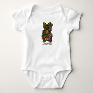 Lucky Black Cat Baby Bodysuit Strampler