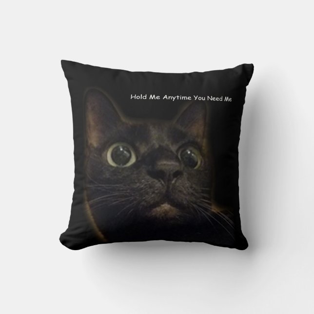 Lucky Black Cat Hug Kissen (Vorderseite)
