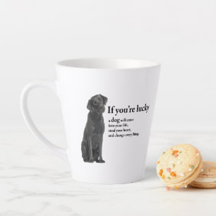 Lucky Black Lab Latte Tasse
