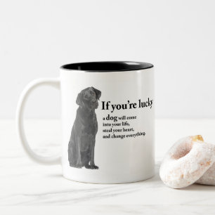 Lucky Black Lab Zweifarbige Tasse