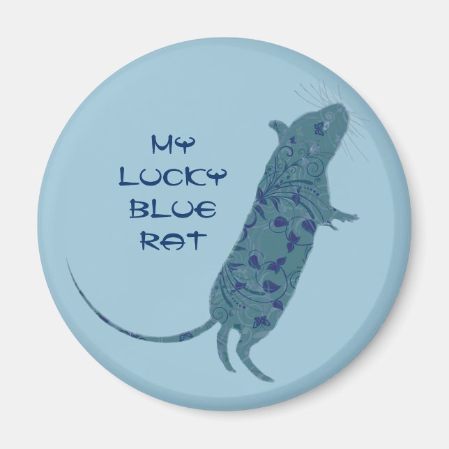 Lucky Blue Rat | Magnetmagnet Magnet (Vorne)