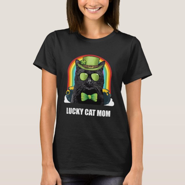 Lucky Bombay Cat Mom St Patricks Day T-Shirt (Vorderseite)