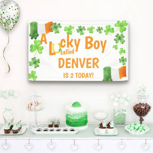 Lucky Boy Irish Kleeblatt Geburtstagsparty Banner