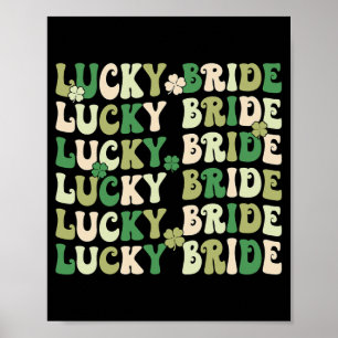 Lucky Bride Groom Matching Paare Wedding St Patr Poster