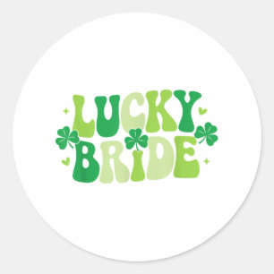 Lucky Bride Groom Paare Matching Wedding St Patr Runder Aufkleber