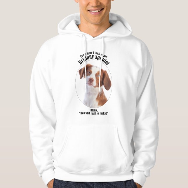 Lucky Brittany Spaniel Hoodie (Vorderseite)