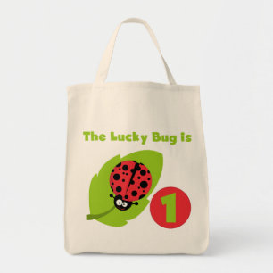 Lucky Bug 1. Geburtstag T - Shirt und Geschenke Tragetasche