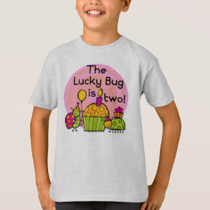 Lucky Bug Cupcake 2. Geburtstag T - Shirt und Gesc