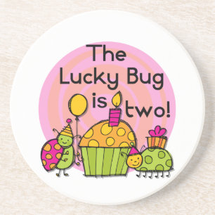 Lucky Bug Cupcake 2. Geburtstag T - Shirt und Gesc Getränkeuntersetzer