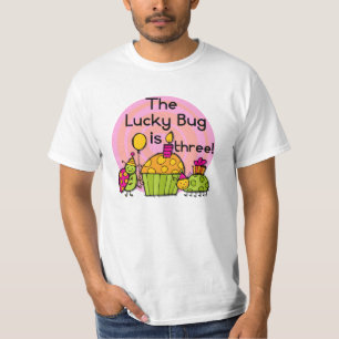 Lucky Bug Cupcake 3. Geburtstagstorte und Geschenk T-Shirt