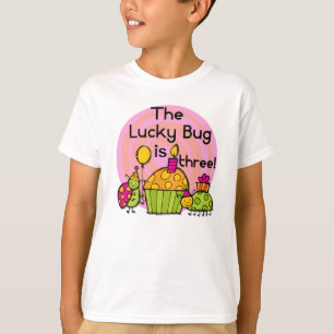 Lucky Bug Cupcake 3. Geburtstagstorte und Geschenk T-Shirt