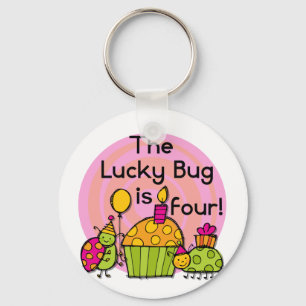 Lucky Bug Cupcake 4. Geburtstag T - Shirt und Gesc Schlüsselanhänger
