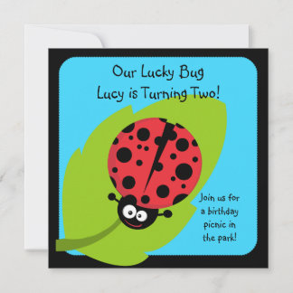 Lucky Bug Individuelle Einladungen zum Geburtstag