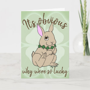 Lucky Bunny Rabbit St. Patrick's Day Card Karte
